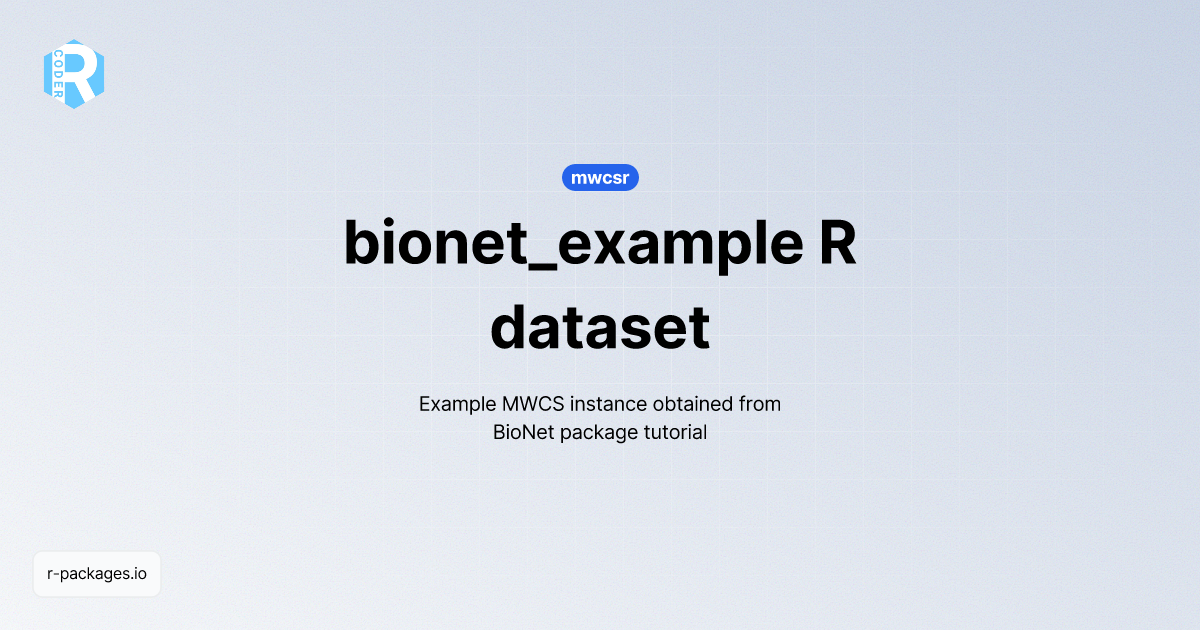 bionet_example dataset | R PACKAGES