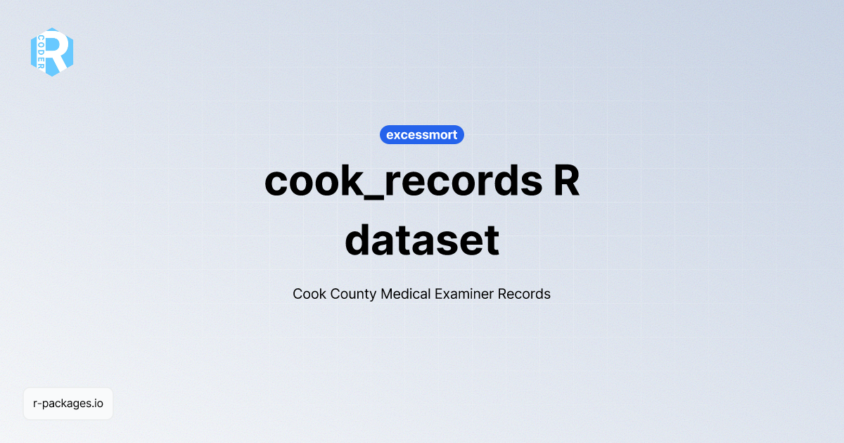 cook_records dataset | R PACKAGES