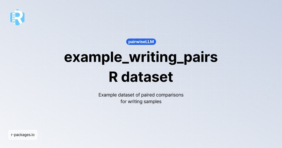 example_writing_pairs dataset | R PACKAGES