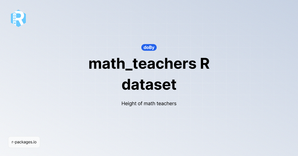 math_teachers dataset | R PACKAGES