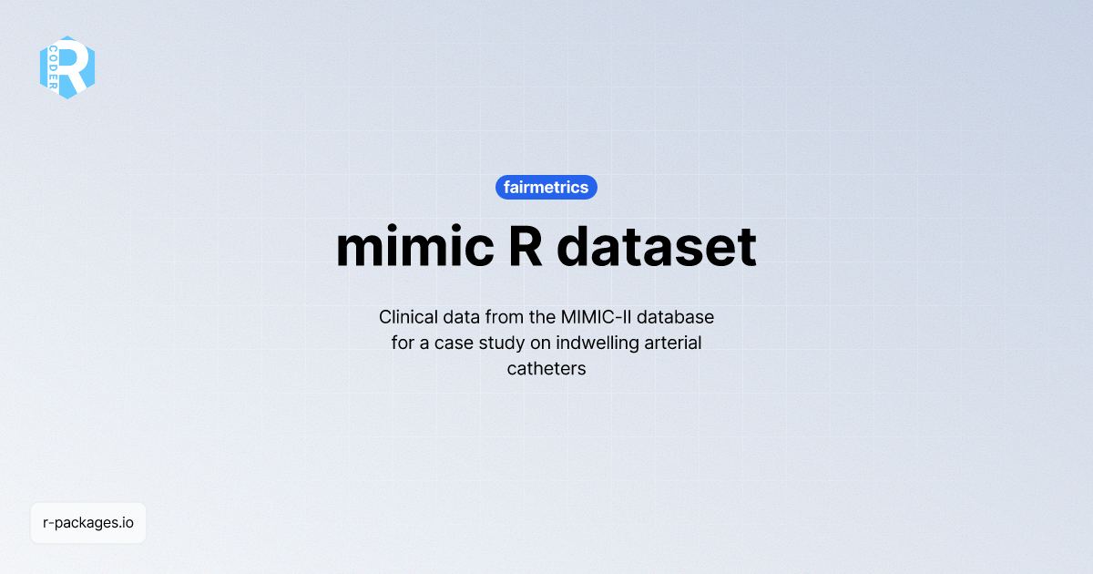mimic dataset | R PACKAGES