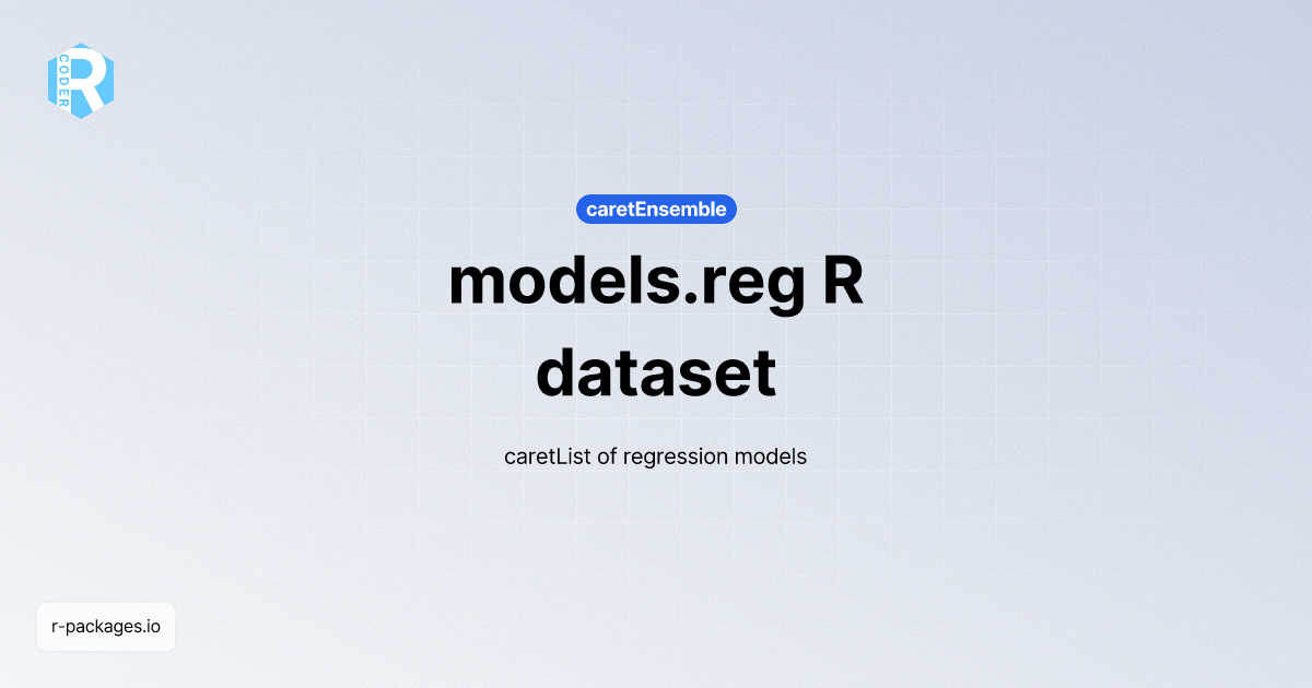 models.reg dataset | R PACKAGES