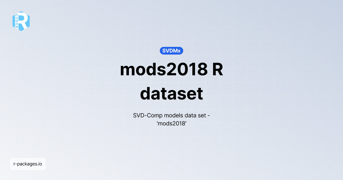 mods2018 dataset | R PACKAGES