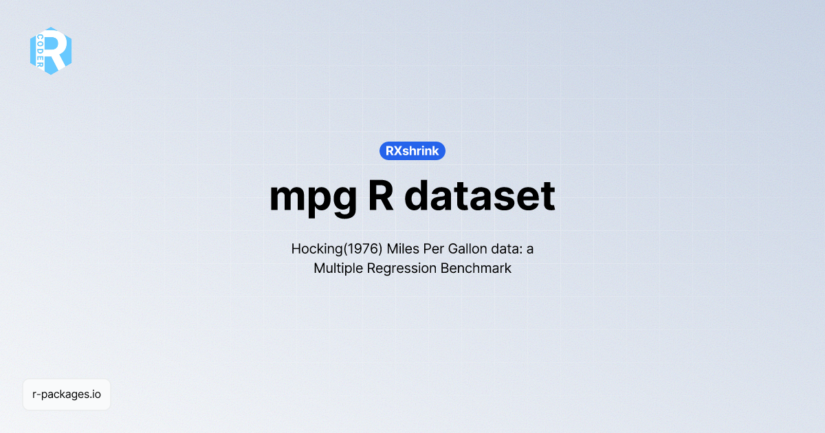 mpg dataset | R PACKAGES