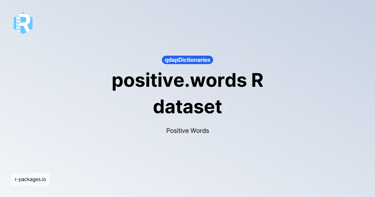 positive.words dataset R PACKAGES — free download