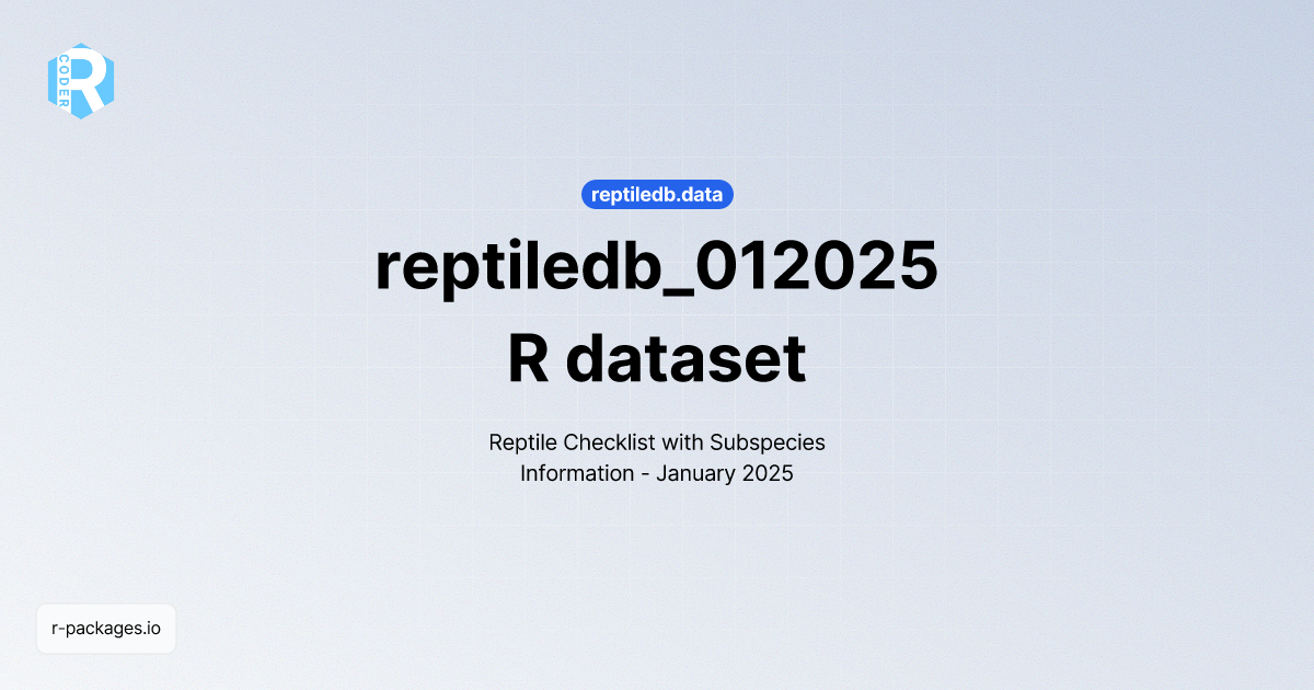 reptiledb_012025 dataset | R PACKAGES