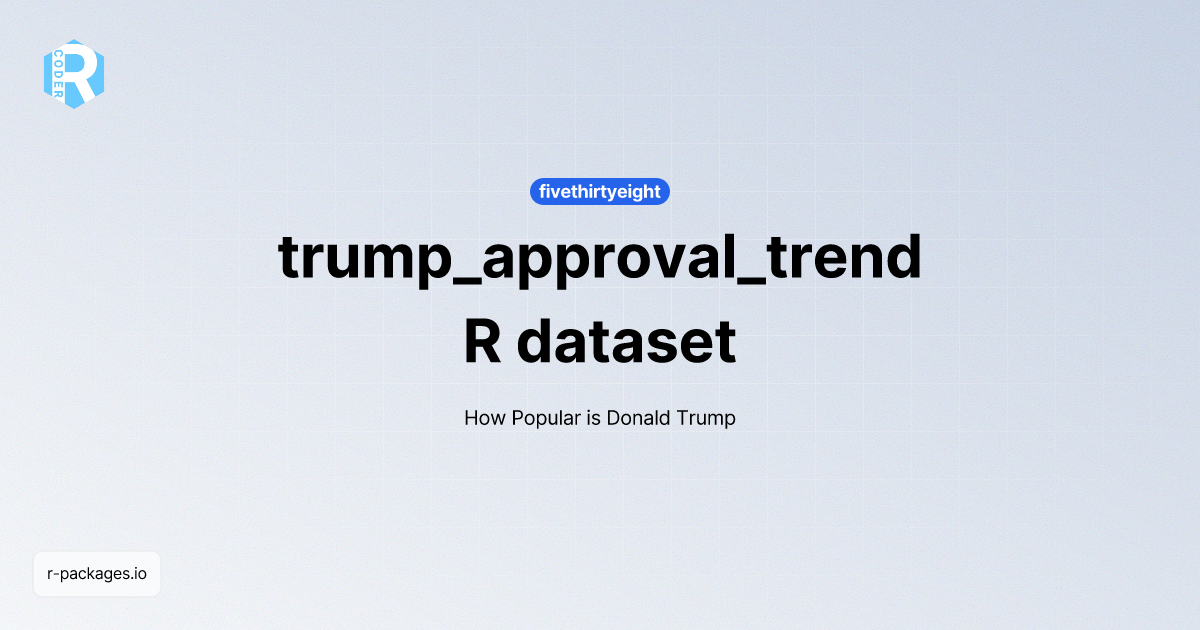 trump_approval_trend dataset | R PACKAGES