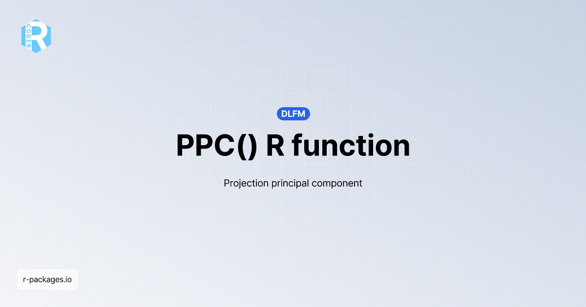 PPC() R function from [DLFM] | R PACKAGES