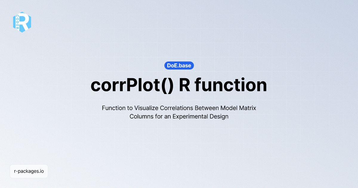 corrPlot() R function from [DoE.base] | R PACKAGES