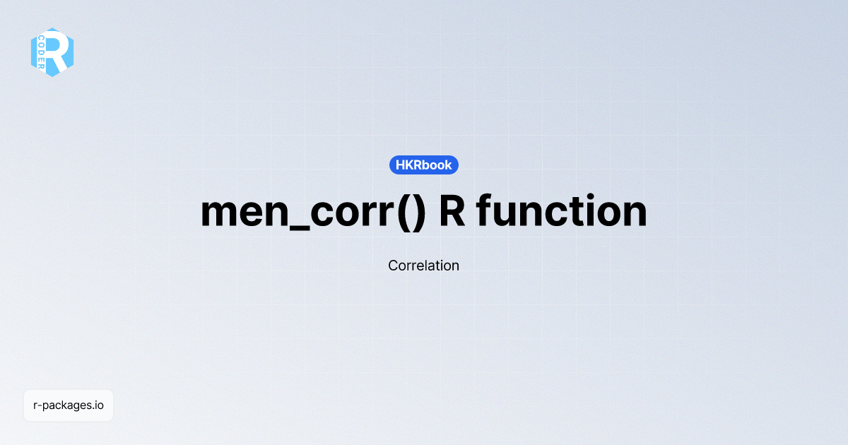 men_corr() R function from [HKRbook] | R PACKAGES