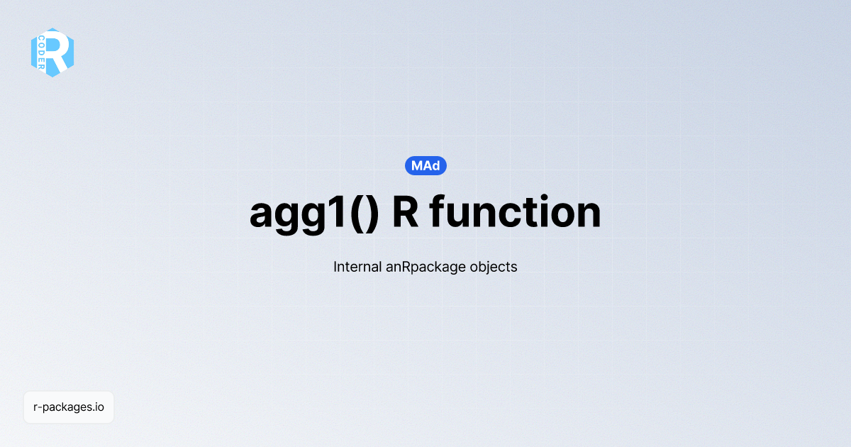 agg1() R function from [MAd] | R PACKAGES