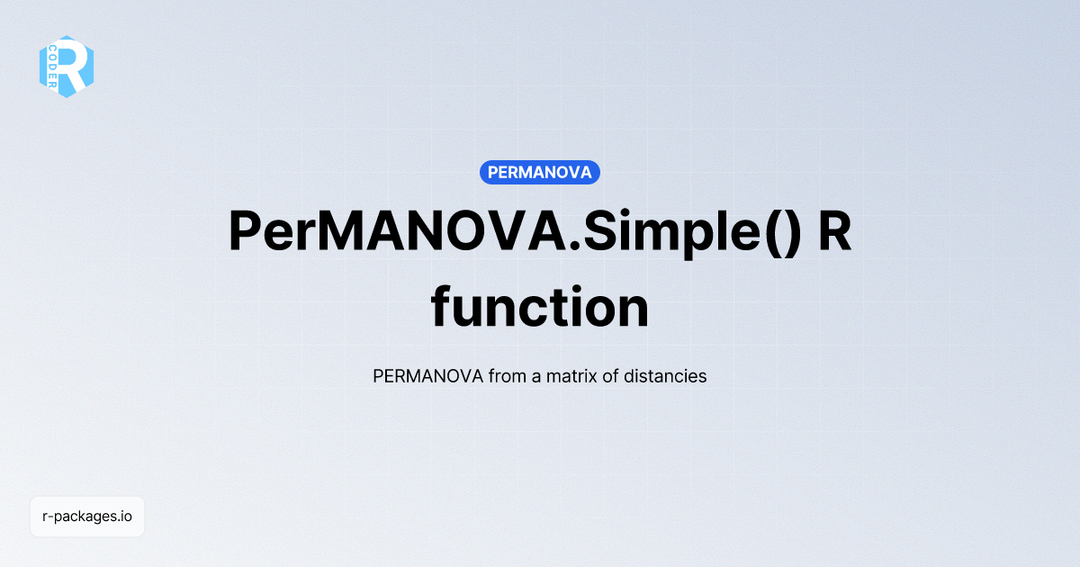 PerMANOVA.Simple() R function from [PERMANOVA] | R PACKAGES