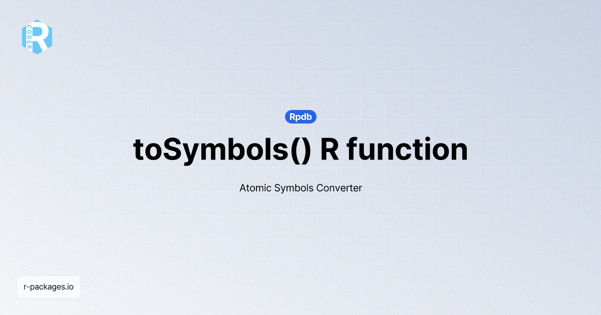 toSymbols() R function from [Rpdb] | R PACKAGES