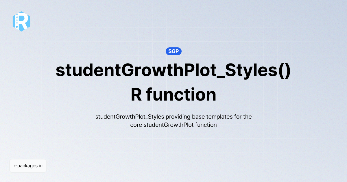 Studentgrowthplot Styles R Function From Sgp R Packages
