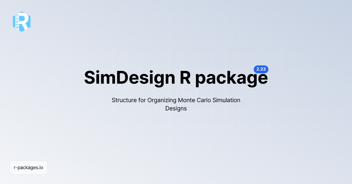 SimDesign R package [Documentation] | R PACKAGES