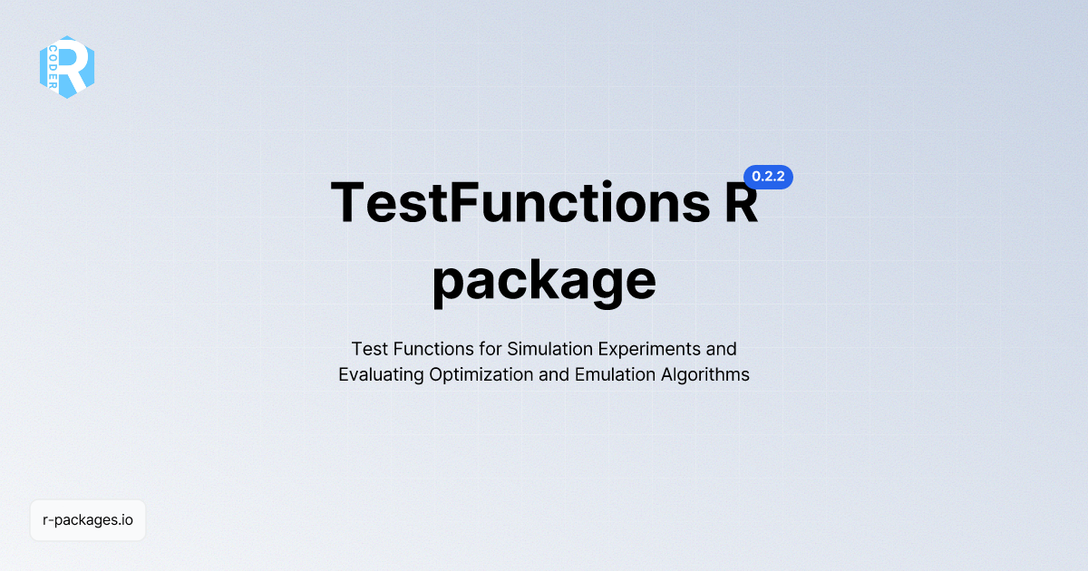 TestFunctions R package [Documentation] | R PACKAGES