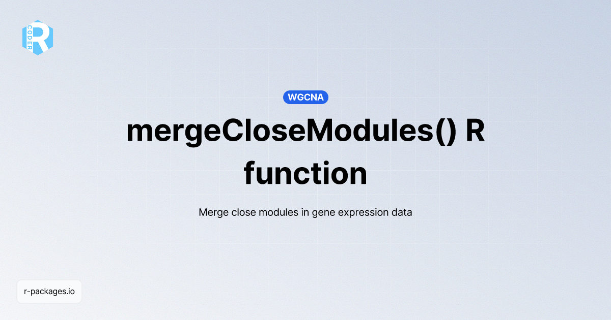mergeCloseModules() R function from [WGCNA] | R PACKAGES