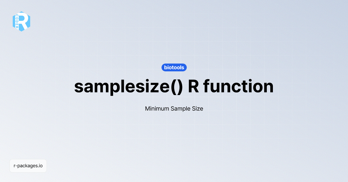 samplesize() R function from [biotools] | R PACKAGES