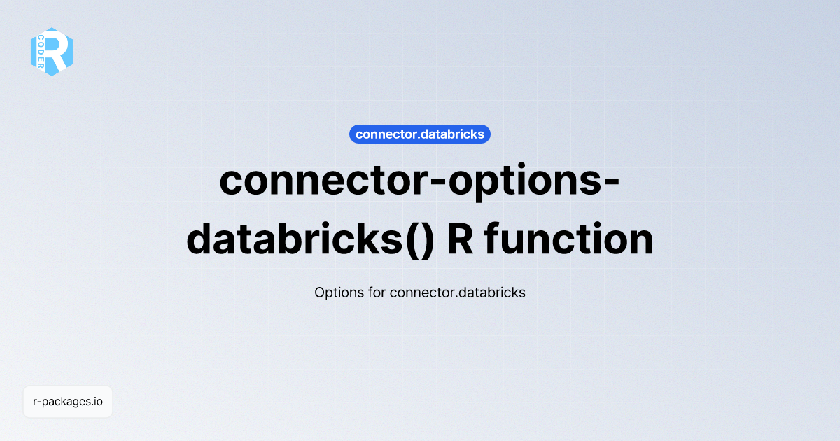 connector-options-databricks() R function from [connector.databricks ...