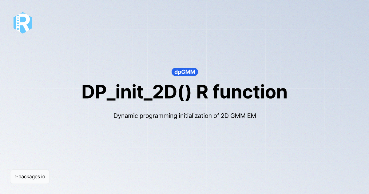 DP_init_2D() R function from [dpGMM] | R PACKAGES