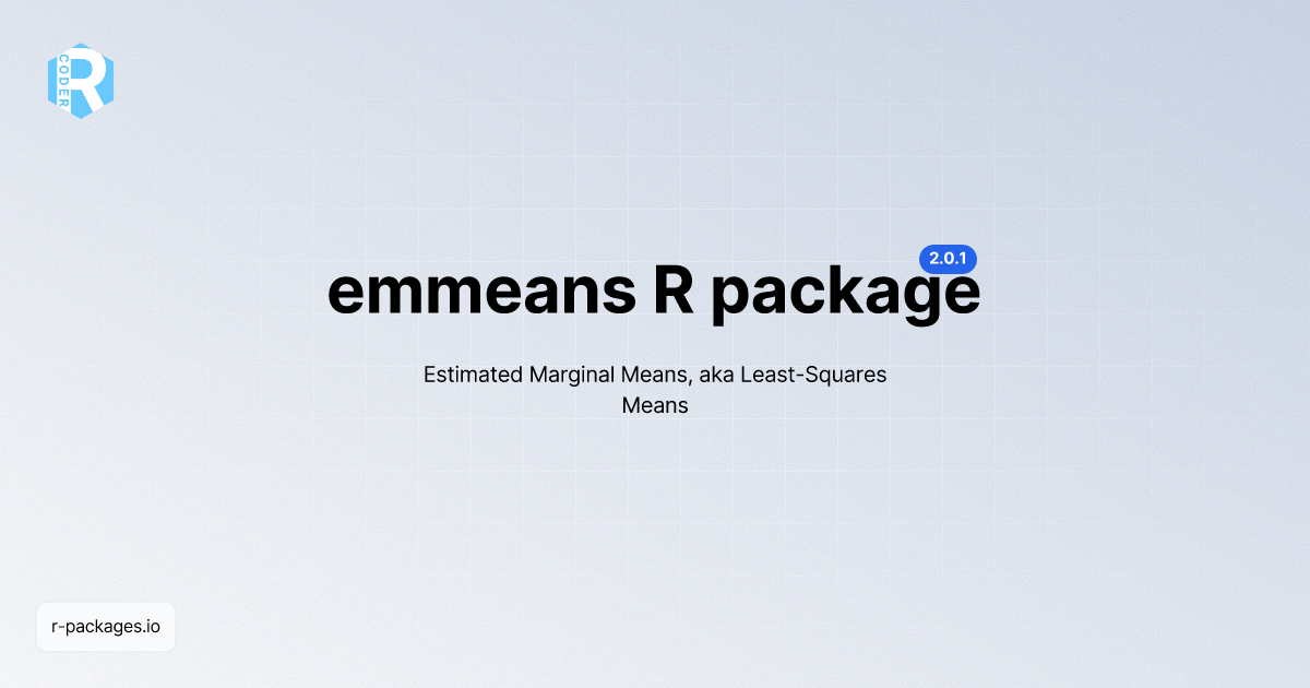 emmeans R package [Documentation] | R PACKAGES