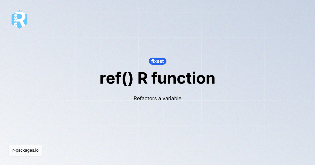 ref() R function from [fixest] | R PACKAGES