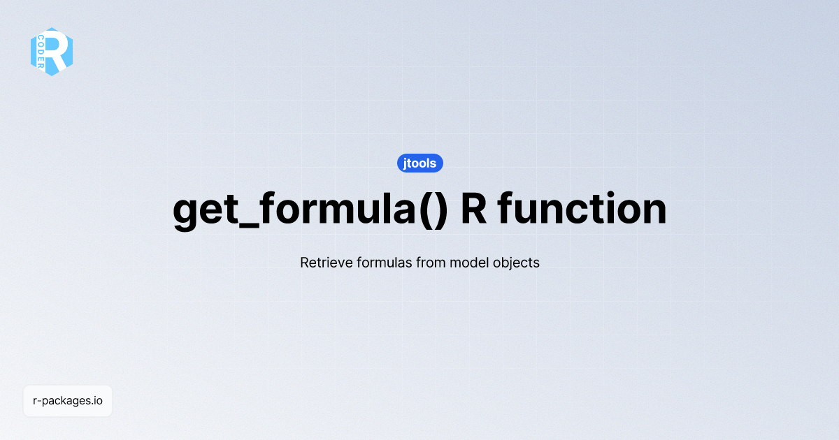 get_formula() R function from [jtools] | R PACKAGES