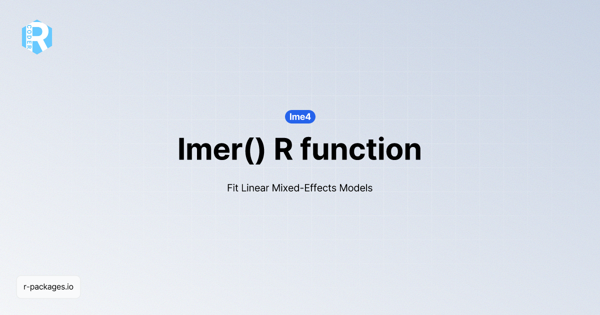 lmer() R function from [lme4] | R PACKAGES