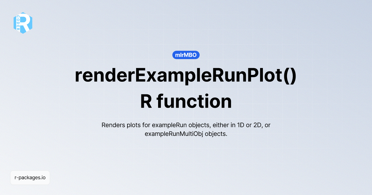 renderExampleRunPlot() R function from [mlrMBO] | R PACKAGES