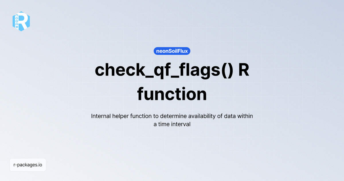 check_qf_flags() R function from [neonSoilFlux] | R PACKAGES