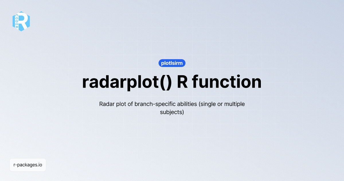 radarplot() R function from [plotlsirm] | R PACKAGES
