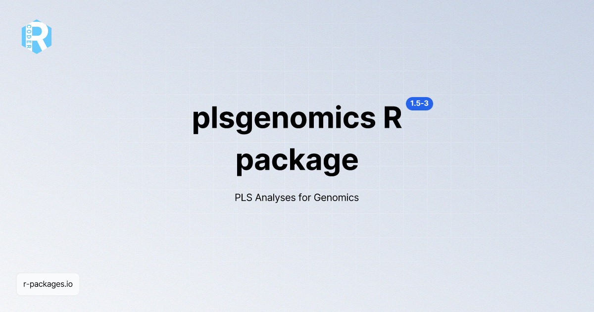 plsgenomics R package [Documentation] | R PACKAGES