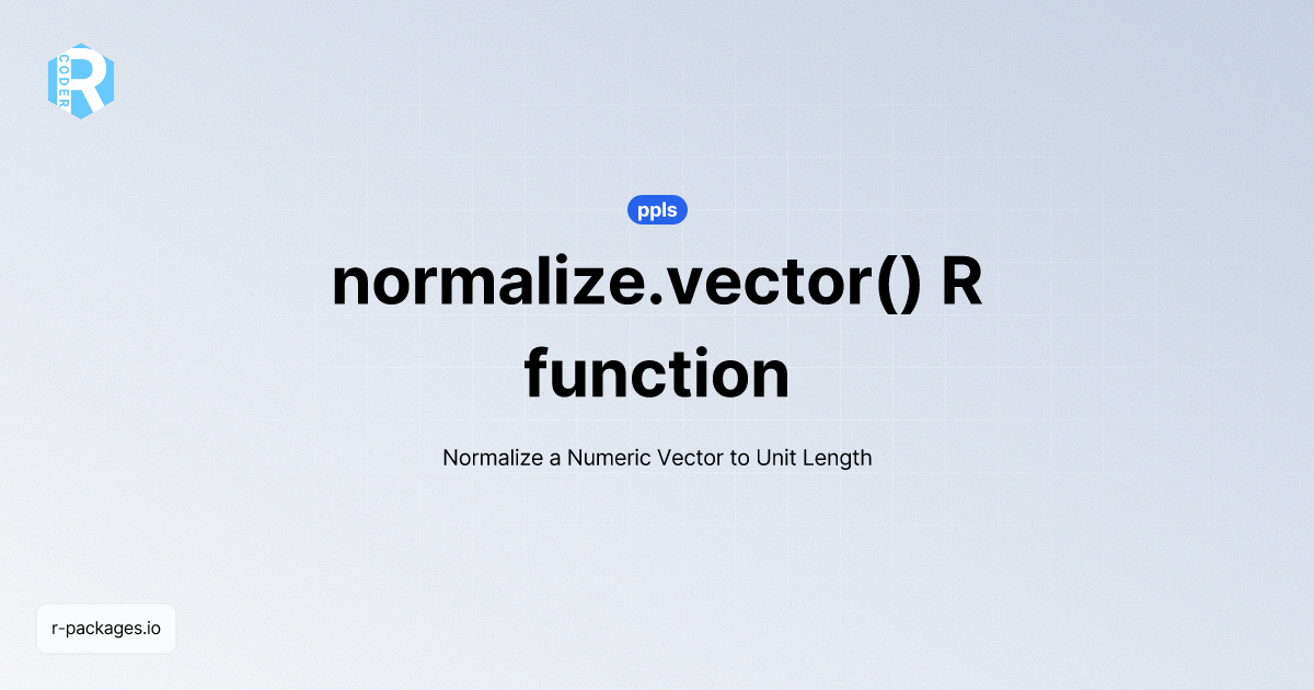 normalize.vector() R function from [ppls] | R PACKAGES