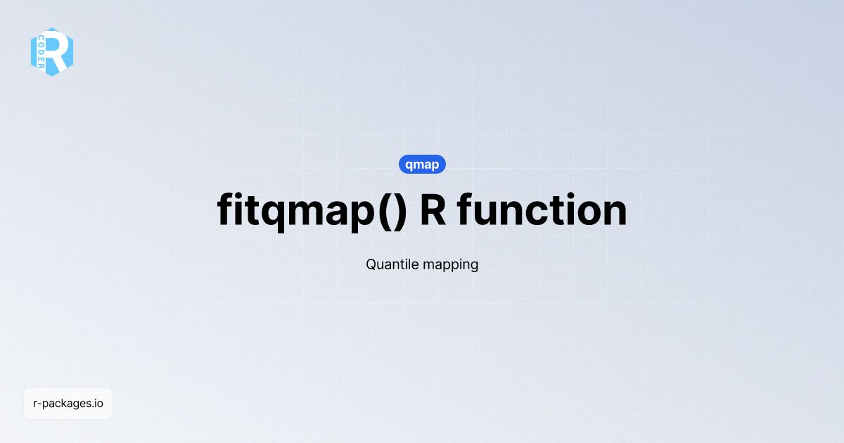 fitqmap() R function from [qmap] | R PACKAGES