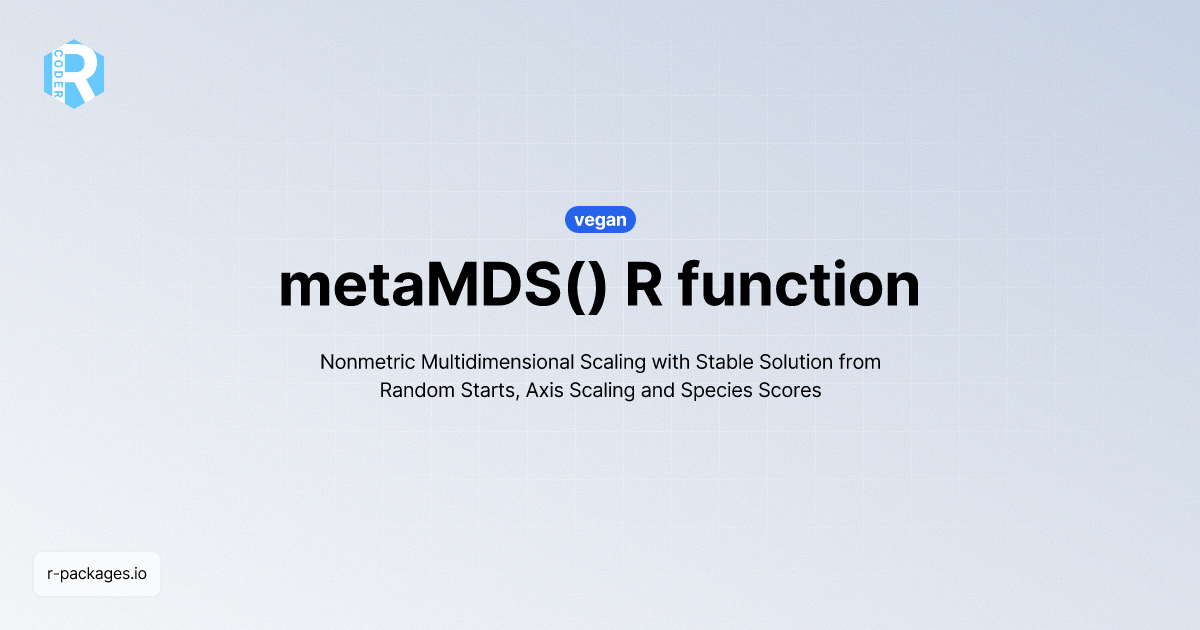 metaMDS() R function from [vegan] | R PACKAGES